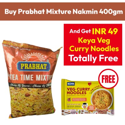 Prabhat Mixture Namkin 400gm + Keya Veg Curry Noodles Free