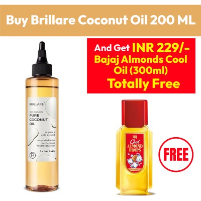 Brillare Coconut hair and cooking oil 200 ML + Bajaj Almonds Cool Oil 300ml