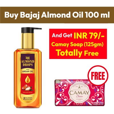 Bajaj Almond Oil + Camay Soap Free 125gm